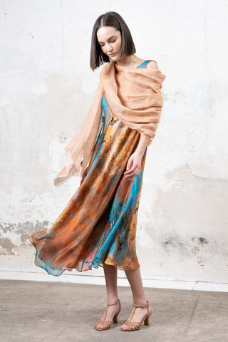 VESTIDO BIES AZUL MULTICOLOR