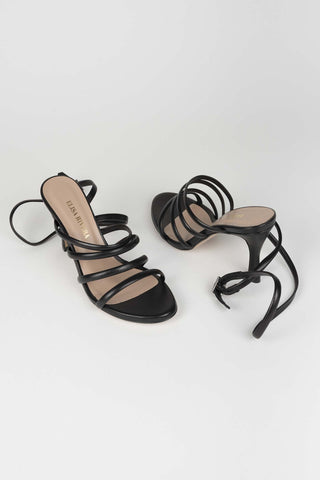 SANDALIA MARIAN PIEL TACÓN TIRAS PIEL NEGRA