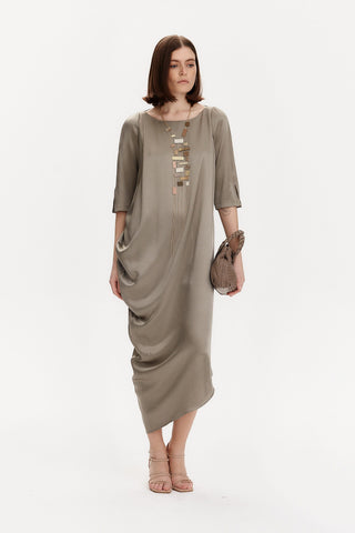 VESTIDO FIESTA LARGO VERDOSO