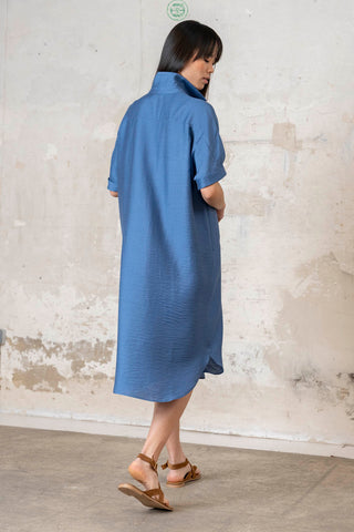 VESTIDO CAMISERO ESTAMPADO AZULES