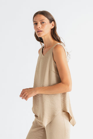 CUERPO ESCOTE ASIMETRICO CHAMPAGNE