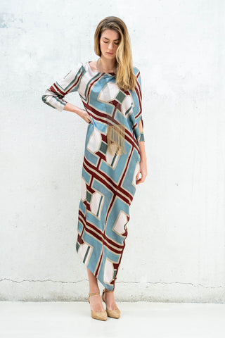 VESTIDO ASIMÉTRICO MULTICOLOR