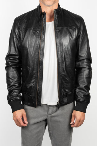 Daron black leather jacket
