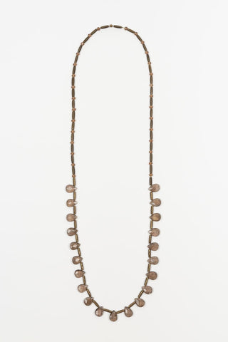 Cirena faceted glass brass necklace