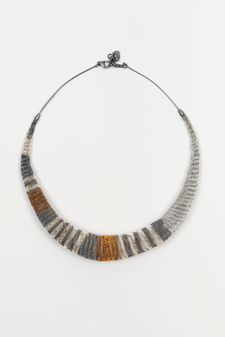 Veiral necklace, silver, gold, and gray