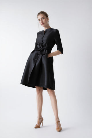 Vestido gabardina Odelia negro