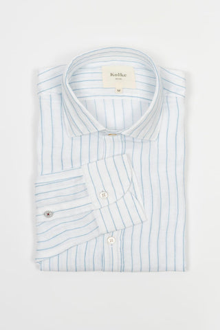 Koike white shirt with blue stripe