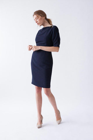 Vestido Ros azul marino