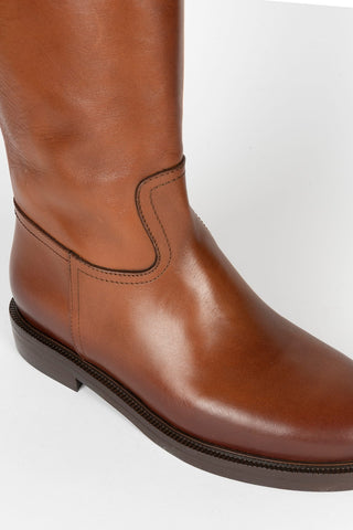 BOTAS ALTAS PIEL CREMALLERA ATRÁS MARRON