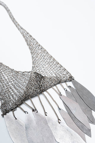 FL Private Collection silver mesh necklace