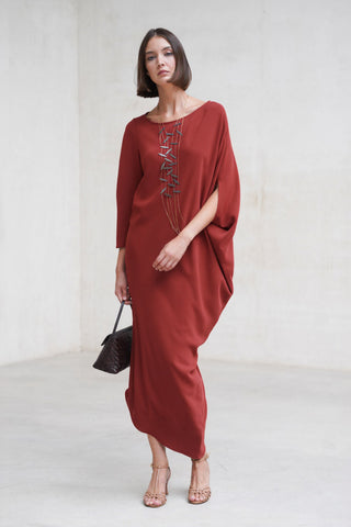 Vestido Amanda terracota