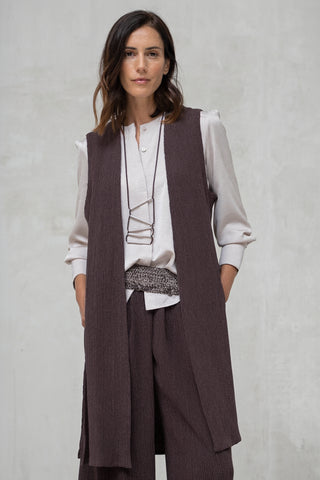 CHALECO SIENA LARGO PIEZAS LATERAL GRANATE