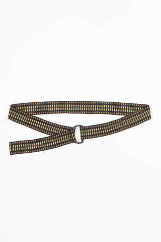 CINTURON HEBILLA NEGRA TONOS MARRONES NEGRO Y AMARILLO