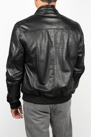 Daron black leather jacket