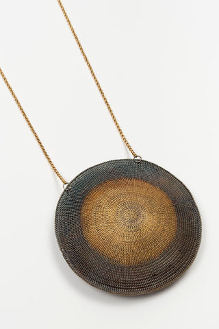 Collar Niara malla dorado y gris plomo