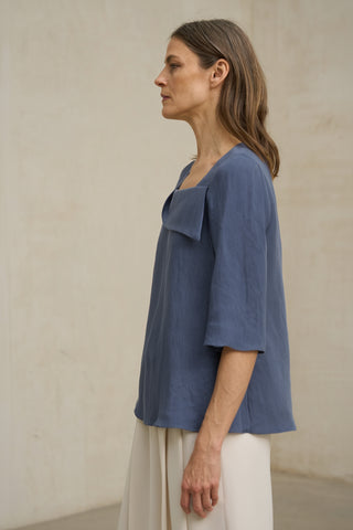 Blusa Yaren azul índigo