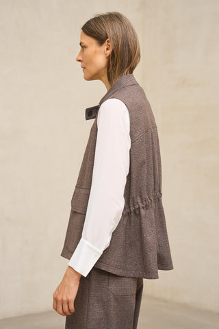 Blue and brown houndstooth Spencer vest