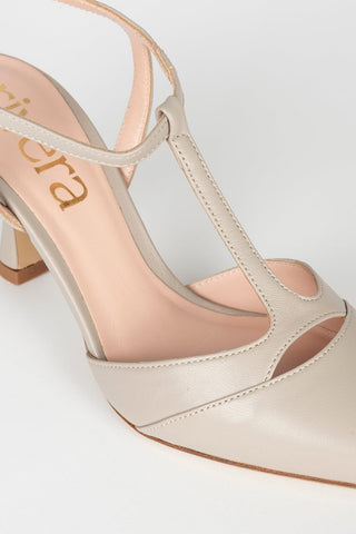 Golia Light Taupe Slingback Court Shoes