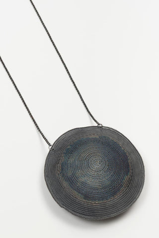 Niara necklace in blue, silver, and gunmetal gray