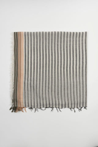 Halo Striped Cotton Scarf