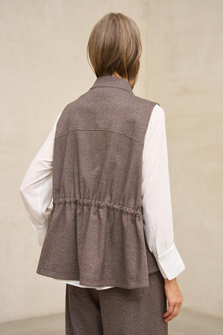 Blue and brown houndstooth Spencer vest