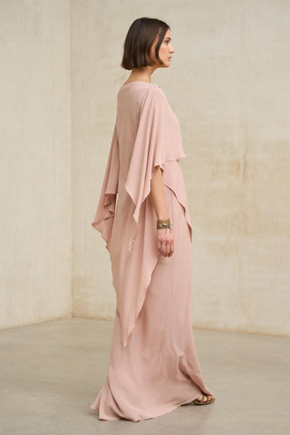 Vestido Kaedryn rosa empolvado