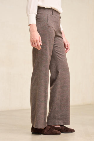 Pantalón Xena pata de gallo marrón y azul