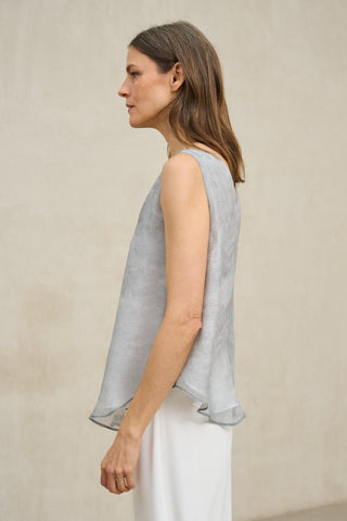 Top de punto Virel gris claro