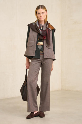 Blue and brown houndstooth Spencer vest