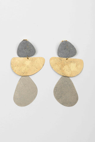 FL Private Collection earrings with gold pieces