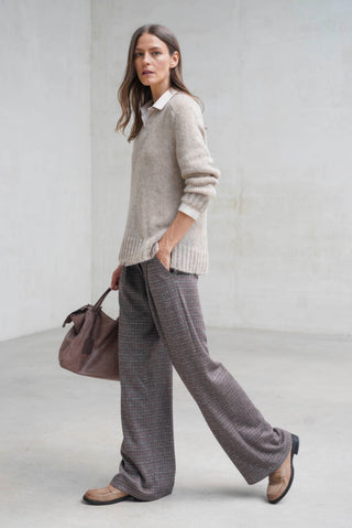 Pantalón Cuccio cuadros burdeos